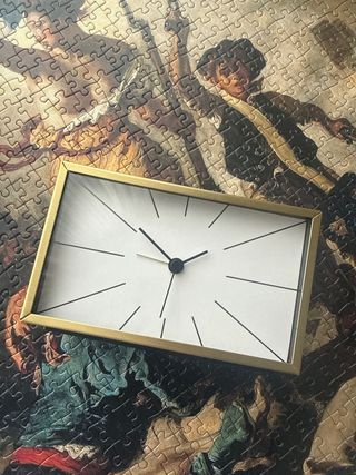Reloj de mesa Dorado y Blanco