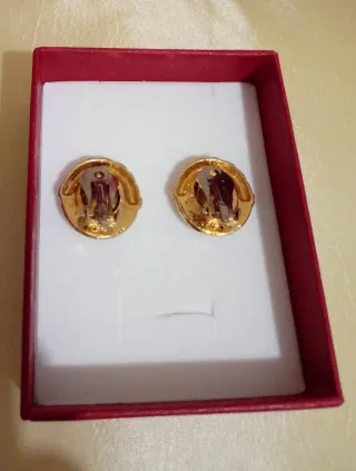 Pendientes Circonitas Chapado Oro Redondos