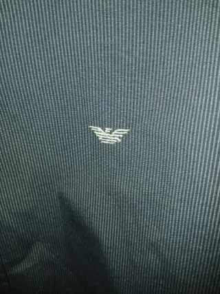 Camisa Armani Jeans Rayas Hombre Negra Gris