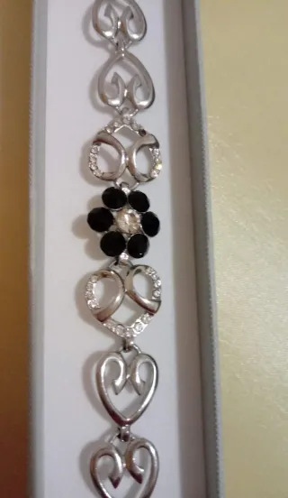 Pulsera plateada  circonitas