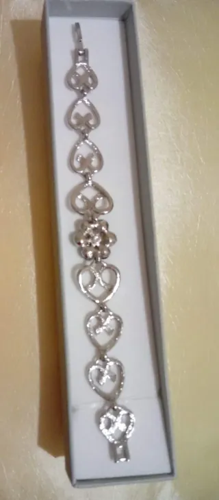 Pulsera plateada  circonitas