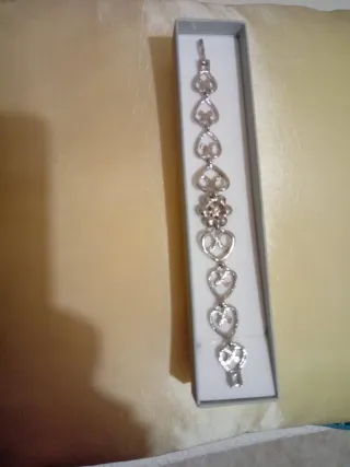 Pulsera plateada  circonitas