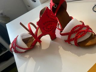 Zapatos latino, bachata, salsa rojos 37