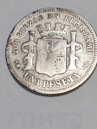 Moneda 1 Peseta 1869 Gobierno Provisional