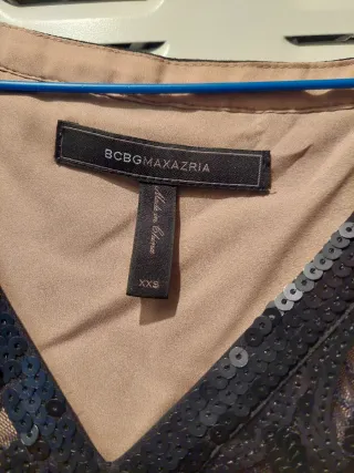 Vestido BCBGMAXAZRIA Negro/Plata Talla S