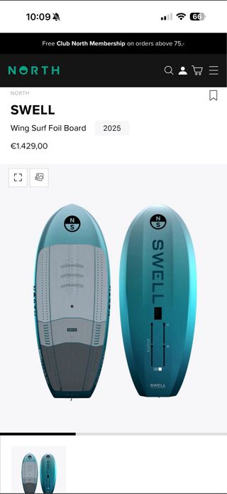 Tabla wingfoil North Seek 75 Lt + funda eleveight