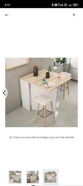 Tavolo da cucina pieghevole in legno e bianco NUOVO