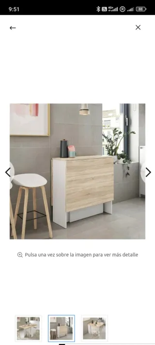 Tavolo da cucina pieghevole in legno e bianco NUOVO