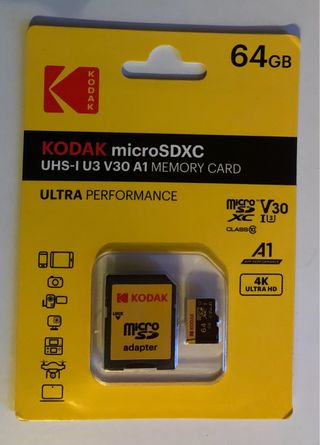 Micro SD Kodak 64GB UHS-I U3 V30 A1