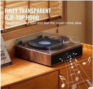 Tocadiscos Vinilo 3 Velocidades Marrón