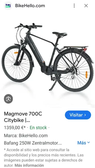 Bicicleta Eléctrica Magmove Negra