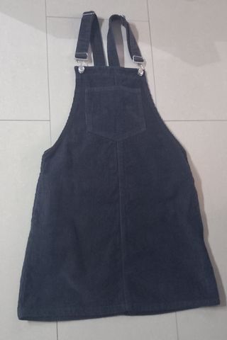 Vestido peto de pana negro