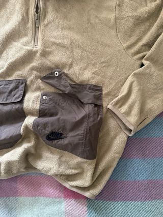 Felpa Nike Beige Marrone Mezza Zip Taglia S