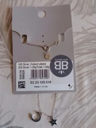 Pulsera/Tobillera Plata 925 Estrellas y Luna