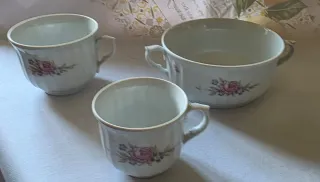 Juego Porcelana Santa Clara Flores Rosas