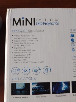 Mini Proyector OWLENZ Negro y Gris