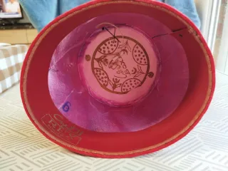 Antiguo sombrero fez marroquí de fieltro, talla 6.
