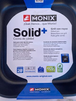 Sartén Grill Monix Solid+ 28cm Antiadherente