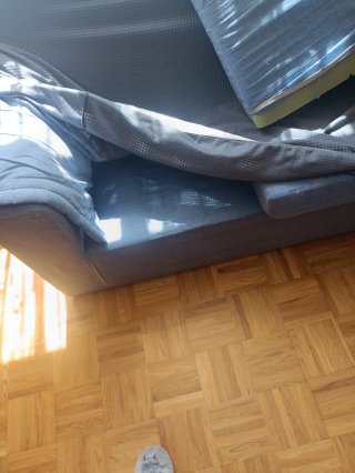 Sofá gris de tela Son dos sofas