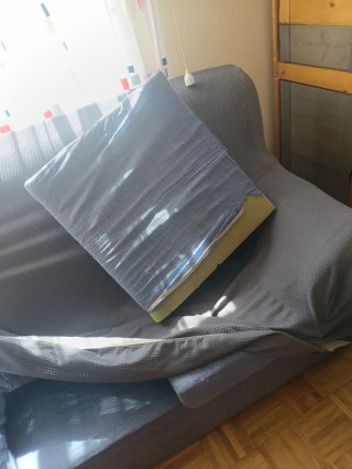 Sofá gris de tela Son dos sofas