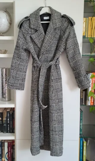 Cappotto Motivi Donna Lungo Lana  Taglia 42 check
