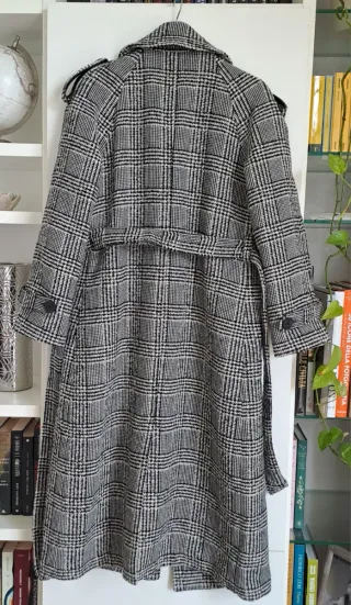 Cappotto Motivi Donna Lungo Lana  Taglia 42 check