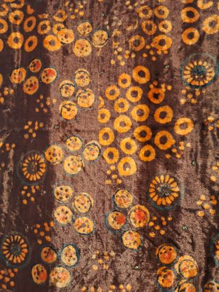 Foulard terciopelo marrón y naranja