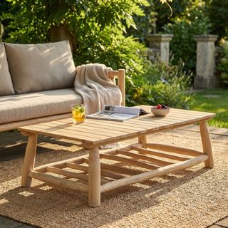 Tavolino da Esterno Rustico in Teak 120 cm x 70 cm