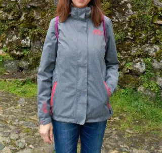 Chubasquero Crivit Talla 44 Gris/Rojo