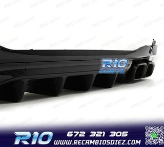 DIFUSOR MERCEDES W206 AMG 21- LOOK C63 + COLAS ESCAPE NEGRO