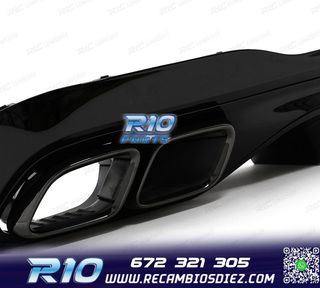 DIFUSOR MERCEDES W206 AMG 21- LOOK C63 + COLAS ESCAPE NEGRO