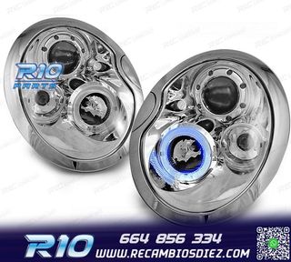 FAROS PARA MINI COOPER 01-04 OJOS ANGEL CROMADOS
