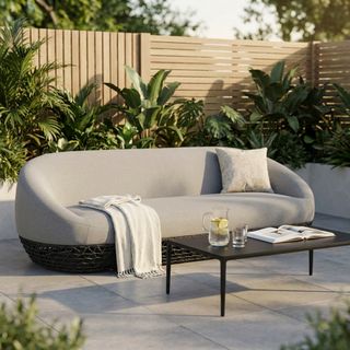 Divano Esterno Grigio 220 cm in Alluminio e Corda