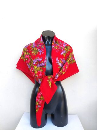 Sciarpa scialle russo grande misto lana