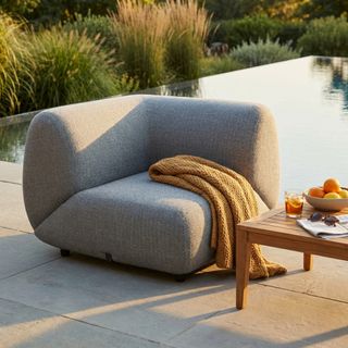 Poltrona Giardino Laterale Modulare Grigio Scuro