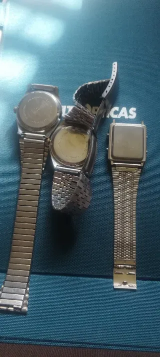 Lote 3 Relojes Pulsera Metálicos