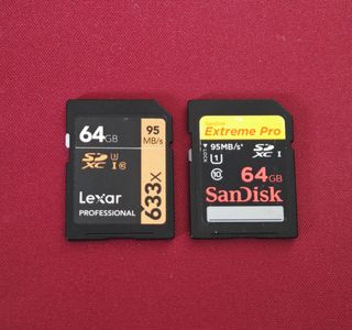 Tarjetas SD 64GB SanDisk Extreme Pro y Lexar Pro
