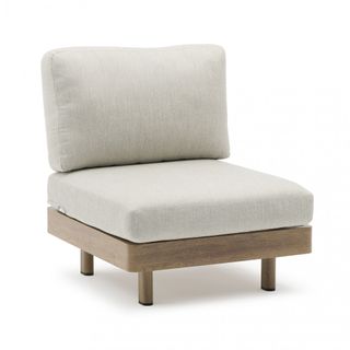 Poltrona Esterno Struttura Alluminio Effetto Legno