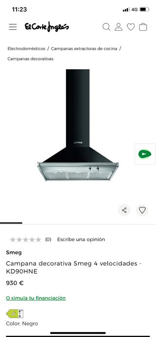 Campana extractora SMEG