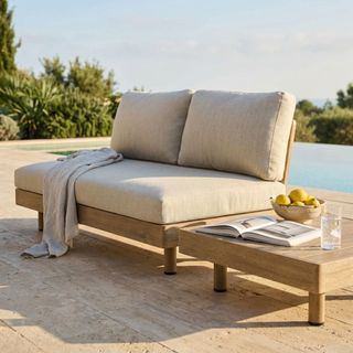 Poltrona Esterno Moderna alluminio effetto legno