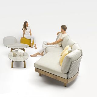 Poltrona Esterno Moderna alluminio effetto legno