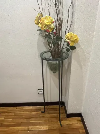 Paragüero y Macetero Metálico y Cristal