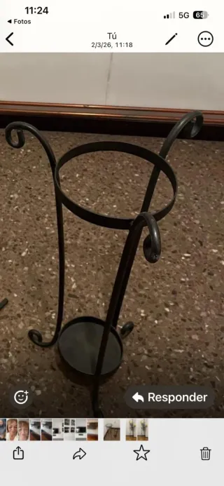 Paragüero y Macetero Metálico y Cristal