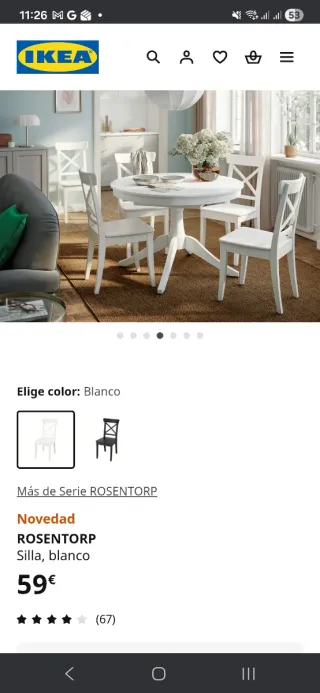 Sedia IKEA Ingolf in legno bianco