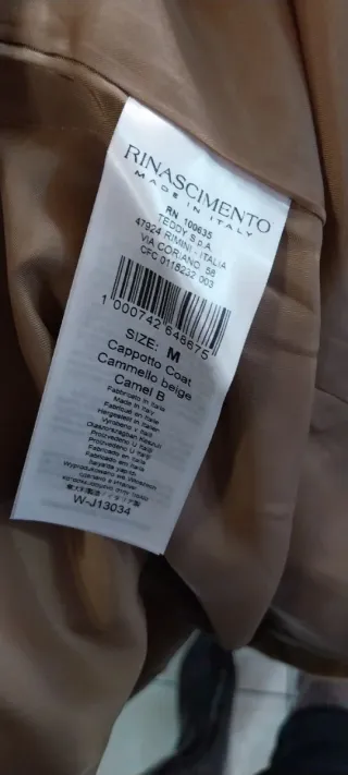 Cappotto Rinascimento Beige Taglia M