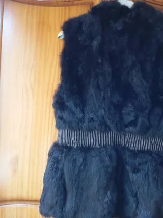 Chaleco de piel auténtica negro, marron