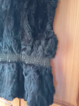 Chaleco de piel auténtica negro, marron