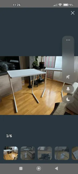 Mesa auxiliar plegable blanca