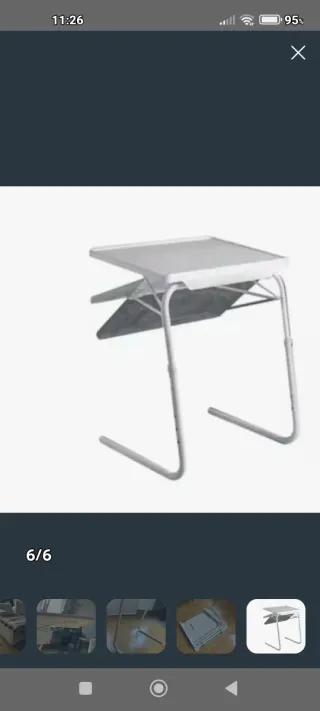 Mesa auxiliar plegable blanca