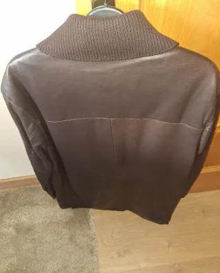 Chaquetón de Piel Marrón Talla M